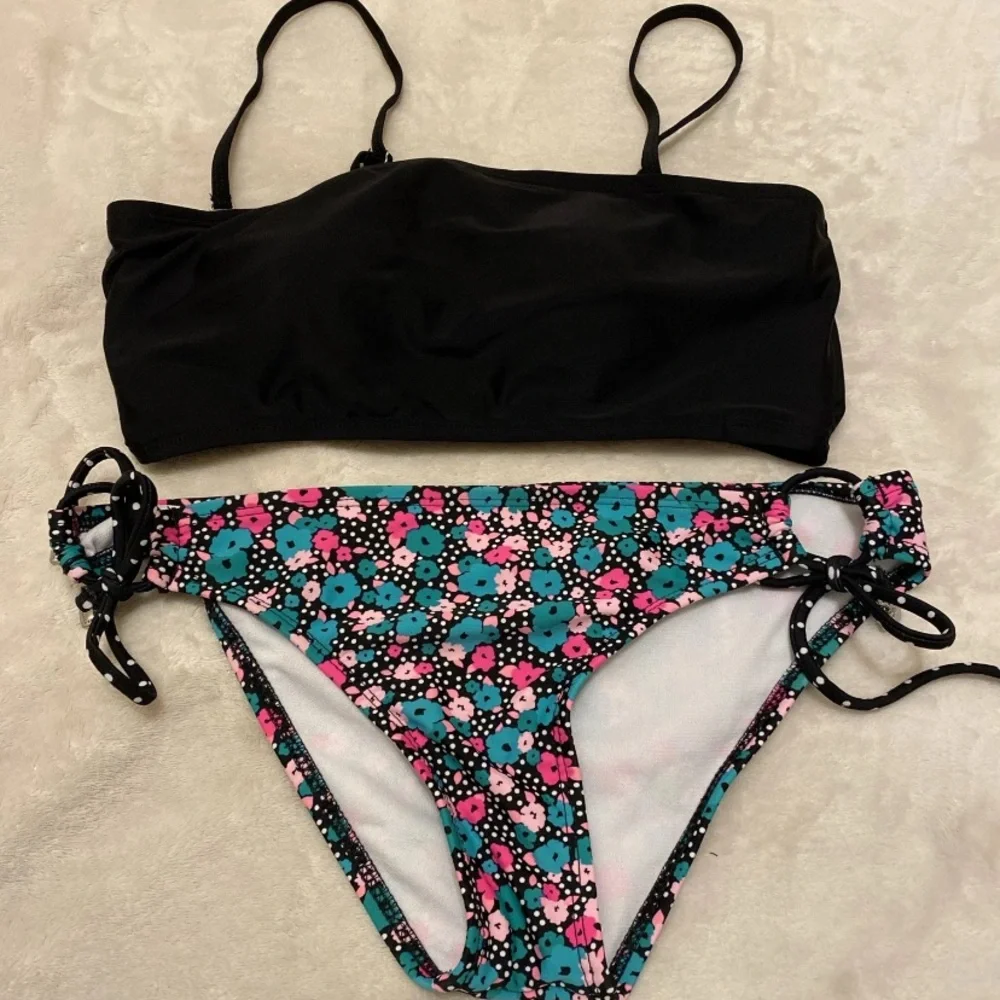 SHEIN Black and Floral Bikini Set